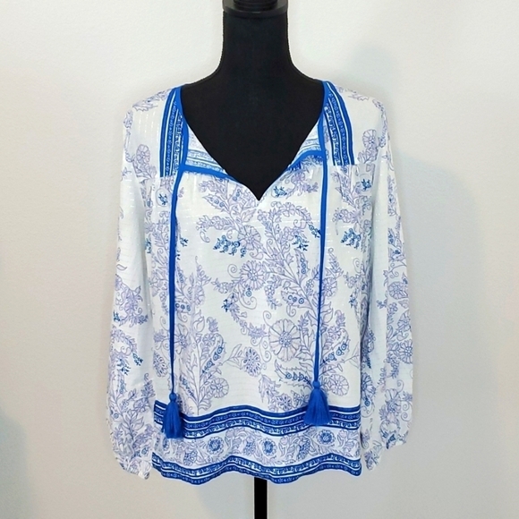 POINT SUR BOHO BLOUSE. SIZE MEDIUM - Picture 1 of 8